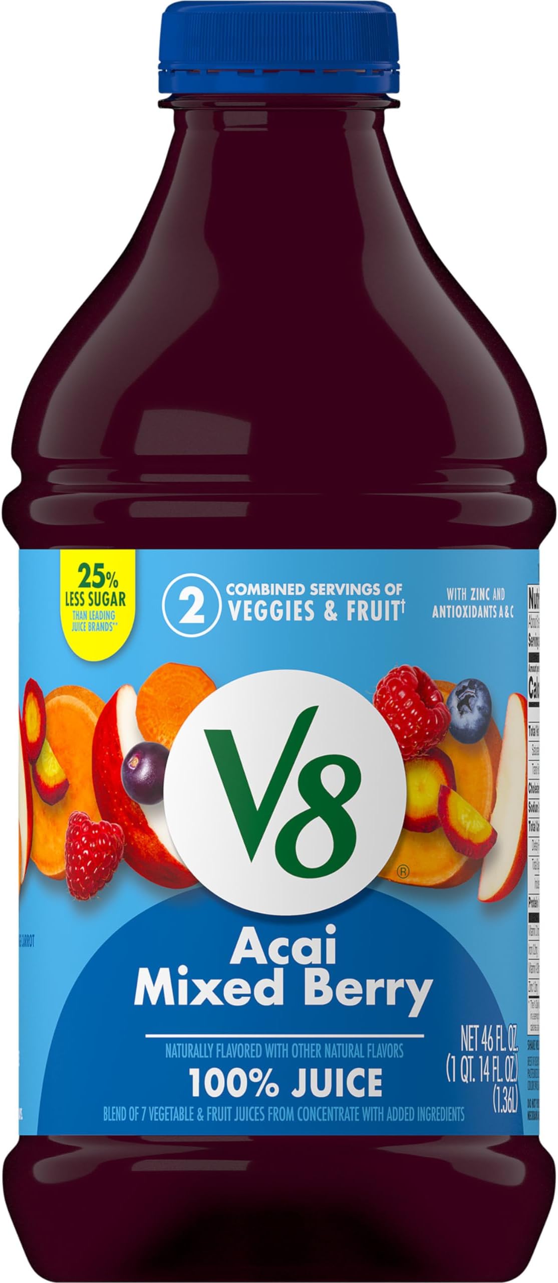 Amazon.com: V8 Low Sodium Original 100% Vegetable Juice, 11.5 fl oz Can ...