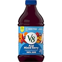 Vista 1 de V8 Acai Mezcla de bayas 100% jugo de frutas y verduras, botella de 46 onzas líquidas