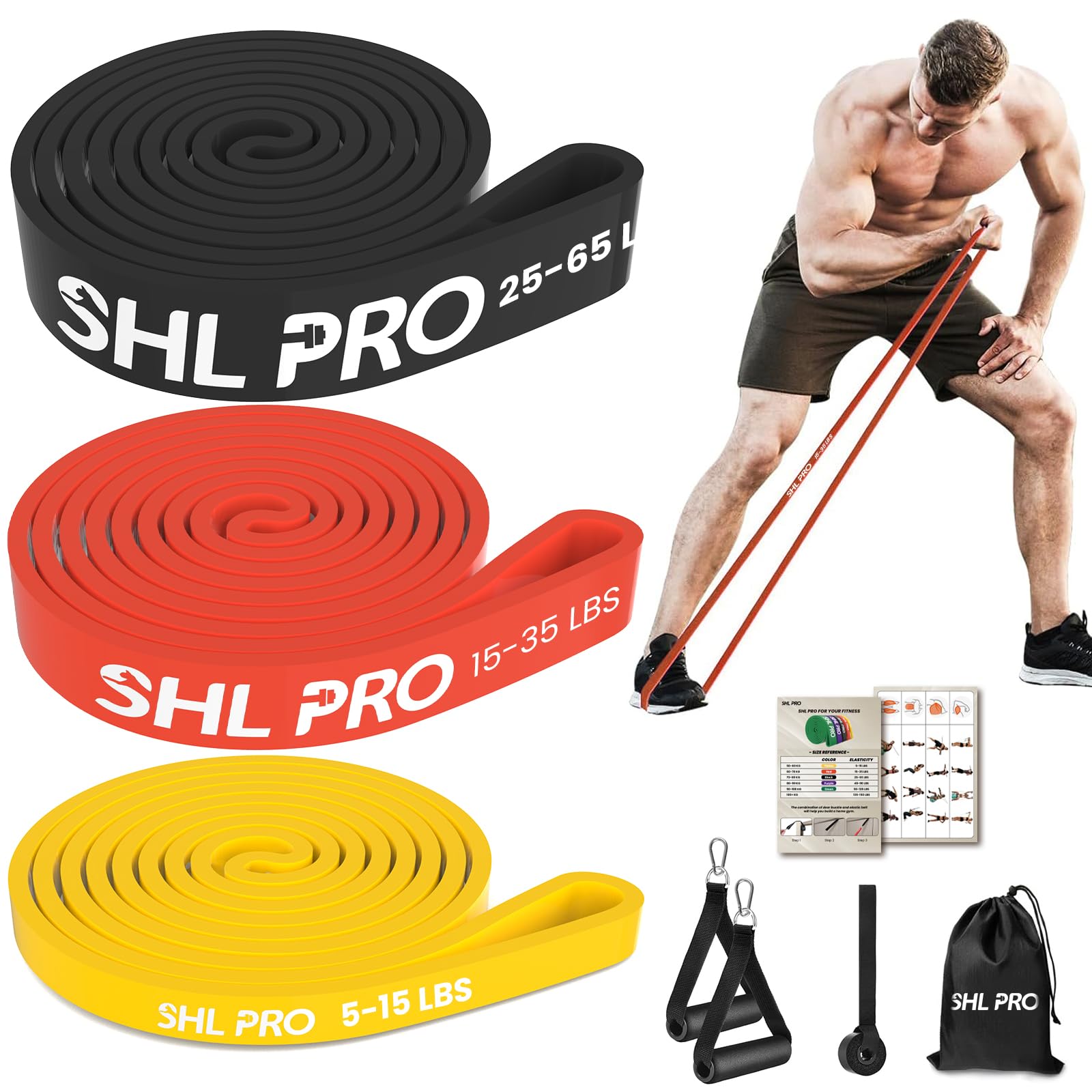 Resistance Bands for Working Out, Durable Exercise Bands Resistance, Thick Stretch Bands for Fitness Exercise, Yoga, Strength Training, Physical Therapy (3 Pcs Set)