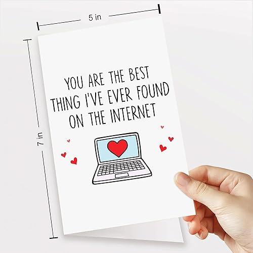 Miniatura 3 de popmazing Tarjeta de aniversario divertida para novio novia, Regalo de tarjeta de San Valentín de citas por Internet, Best Thing I've Ever Found on