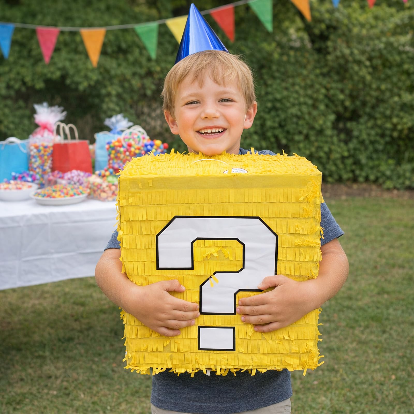 Juego de piñatas grandes para fiestas infantiles, kit completo de juego de fiesta con palo de golpear, vendas y relleno de confeti, perfecto para decoraciones de fiesta de cumpleaños para niños y - imagen 2