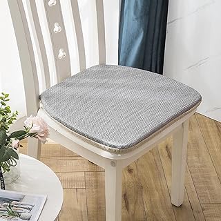 YSCO Kitchen Chair Cushions Set of 4 with Ties, Chair Pads for Dining Chairs Non Slip, U Shape Dining Room Seat Cushion Fa...