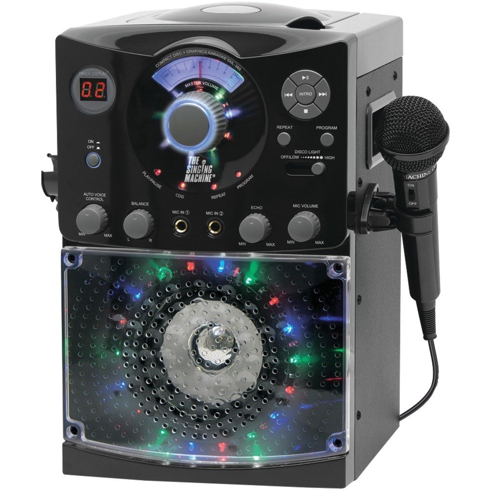 Singing Machine SML385BTBK Karaoke System with LED disco lights