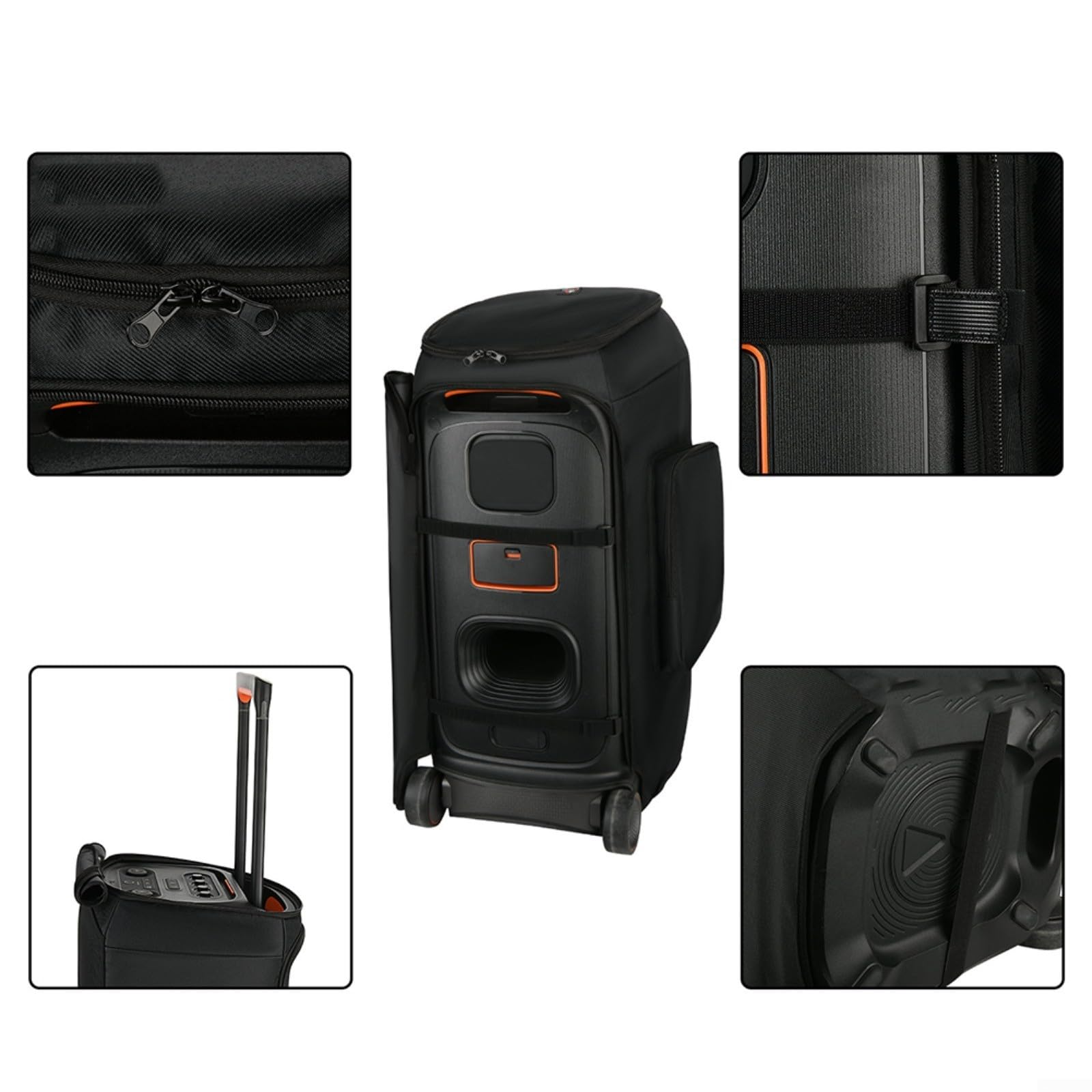 Für JBL PARTYBOX-STAGE 320 Staubschutz, wasserdichte Outdoor-Reise-Lautsprechertasche, 600D Nylon-Schutzhülle, schwarze Tragetasche für tragbares Audiosystem, 33 x 27,5 x 66 cm