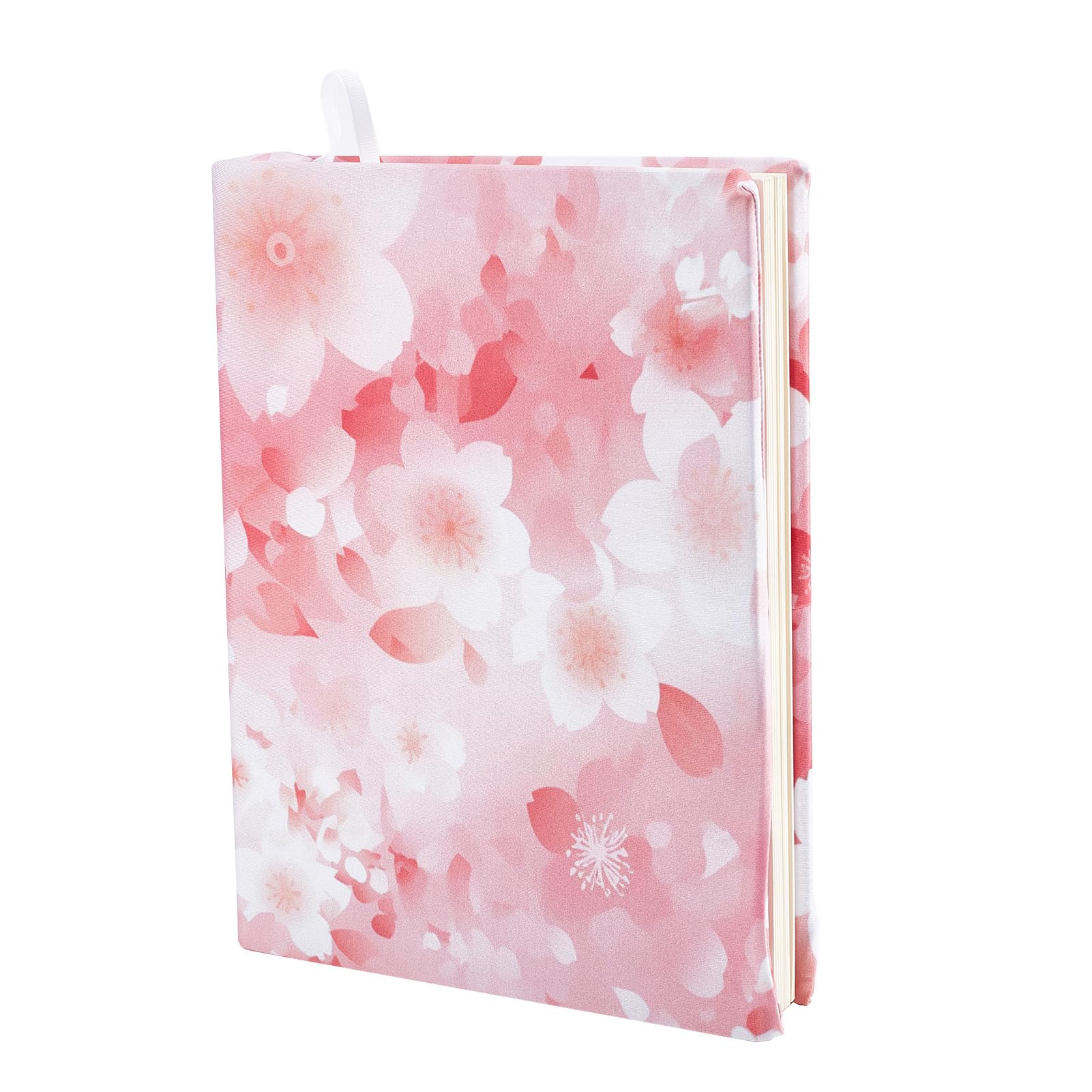 NICENEEDED Stretchable Book Cover, Pink Cherry Blossom Book Sleeve, Elastic Stretchy Wraps Protector Washable Protective Book Case Suitable Fit Most Hardcover