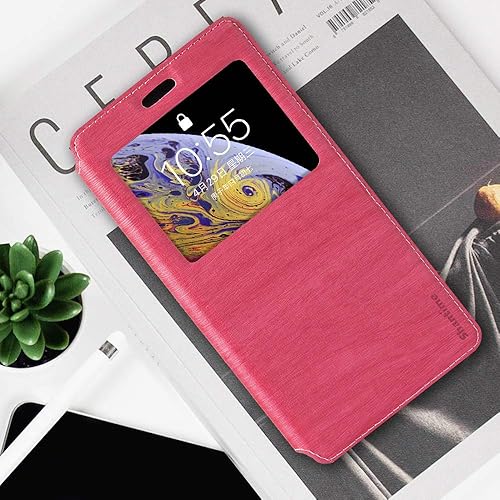 Miniatura 6 de Shantime Funda para Xiaomi Redmi Note 12 Pro funda de cuero de grano de madera con tarjetero y ventana tapa magnética abatible para Xiaomi Redmi