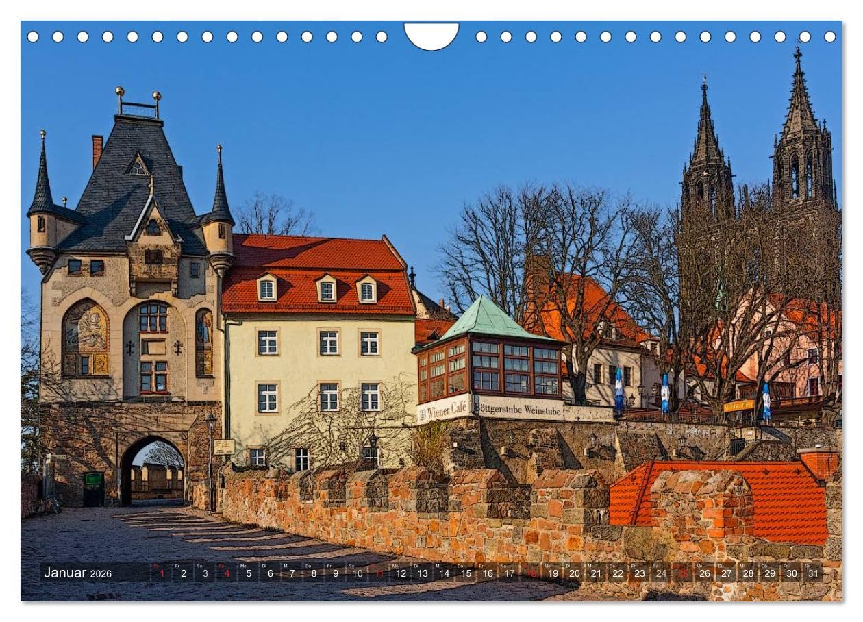Das Jahr an der Elbe in Meißen (Wandkalender 2026 DIN A4 quer), CALVENDO Monatskalender: Die Jahreszeiten in Meißens historischem Zentrum. (CALVENDO Orte)