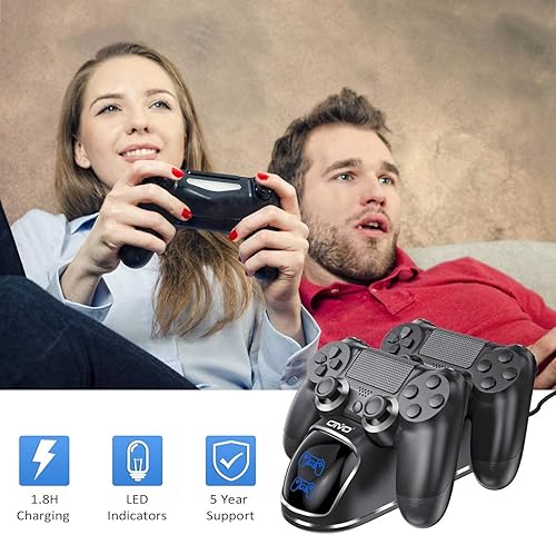 Miniatura 7 de Estación de carga con controlador PS4 estación de carga con controlador OIVO PS4 con chip de carga mejorado de 18 horas estación de carga de