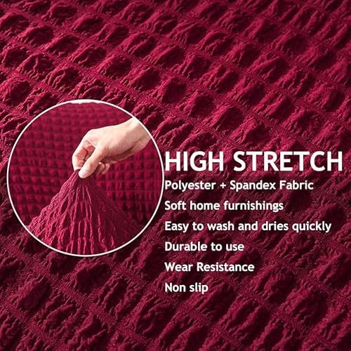 Miniatura 2 de Fundas elásticas de elastano para sofá, fundas de sofá de dos plazas con falda, antideslizantes, suaves, duraderas, extraíbles, lavables a máquina,