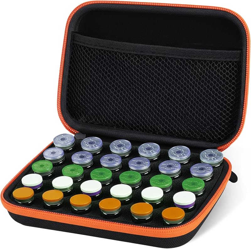 Estojo organizador DHXYZZB com 30 compartimentos para frascos de 1 a 3 mL