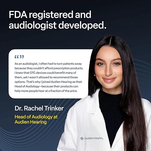 Miniatura 4 de Audien Atom X Audífono para personas mayores y adultos con pérdida auditiva, cancelación de ruido, audífonos Bluetooth recargables OTC con estuche