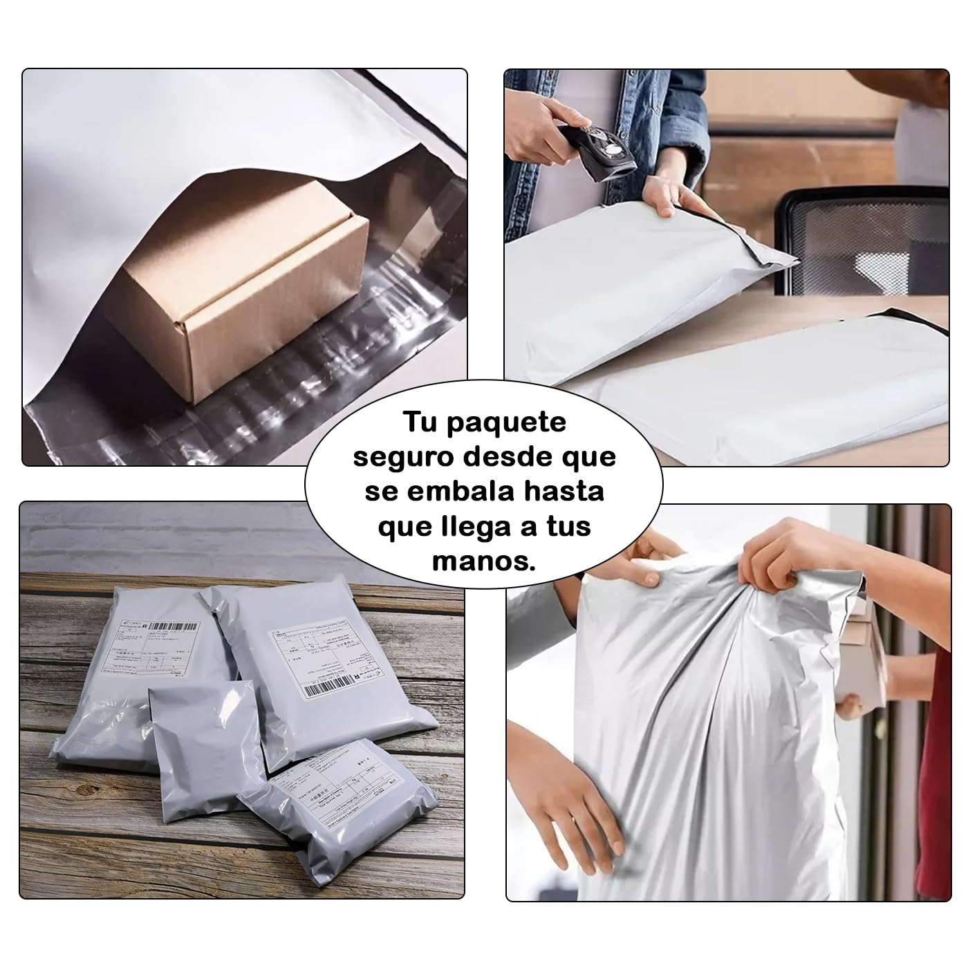 MERCURY TEXTIL- 100 Bolsas para Envios Paquetes,Sobres para Envios Embalaje,Autoadhesivas e Impermeables para el Envío de Ropa,regalos,Paquetería y Embalar. Resistentes y Opacas. (M 35x45CM 100PCS)