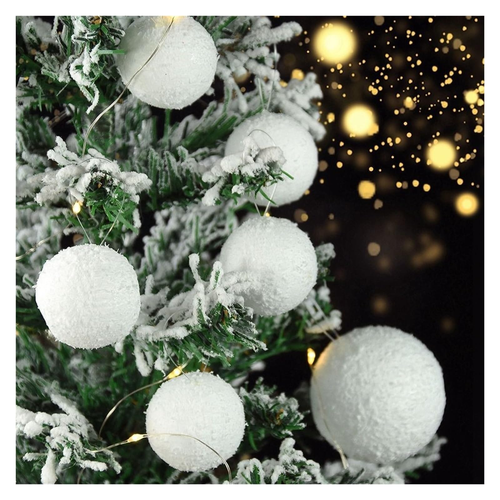 Weihnachtskugeln 6/12 Stück 4/6/8/10 cm weiße Weihnachtskugeln runde Styroporkugeln Weihnachtsbaum hängende Verzierung