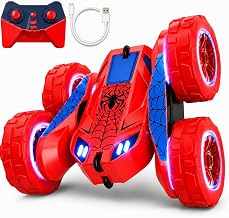 MaxTronic Coche Teledirigido Carga USB-C Dual Directa, Alta/Baja 15km/h, 360° Volteretas, LED, 4x4 Todoterreno, 2.4GHz, Recargable, Juguete Acrobático Duradero, Regalo Niños 3-12