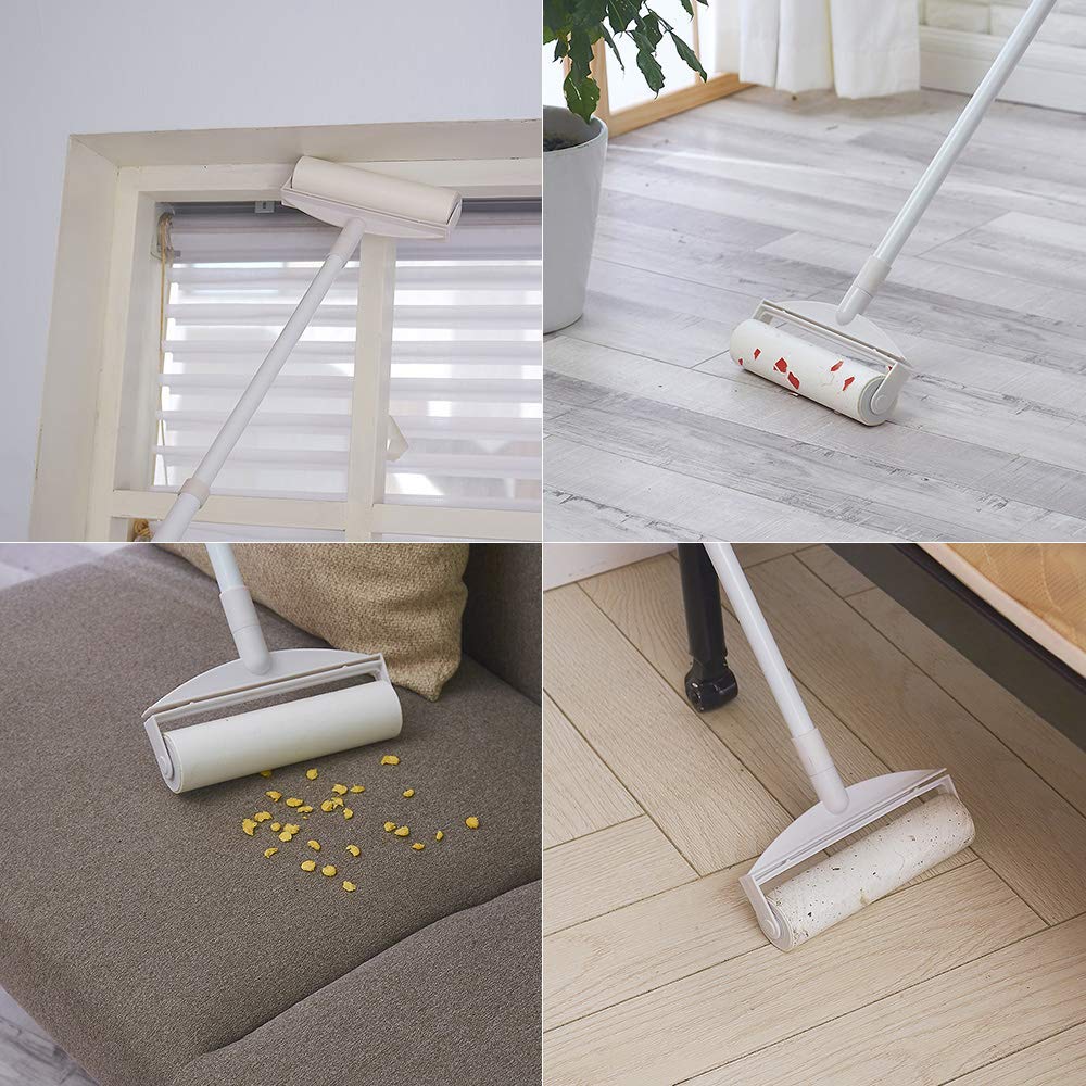 Fusselrolle, Lint Roller mit ausziehbarem Griff Fusselroller 60 Blatt/Rolle zum Entfernen von Haaren oder Schmutz für Kleidung Sofa Bett und Teppich (Klebriger Mopp)