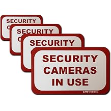 Security Cameras in Use Vinyl Decals, 4 Included