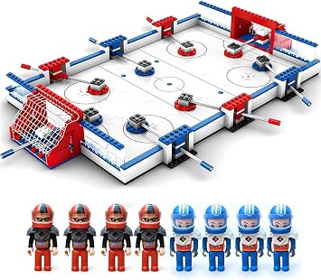 Ice Hockey Building Set with 8 Ice Hockey Player - Tabletop Battle Game - Creative Sports Toy - Standard Brick Compatible Kids STEM Building Kit