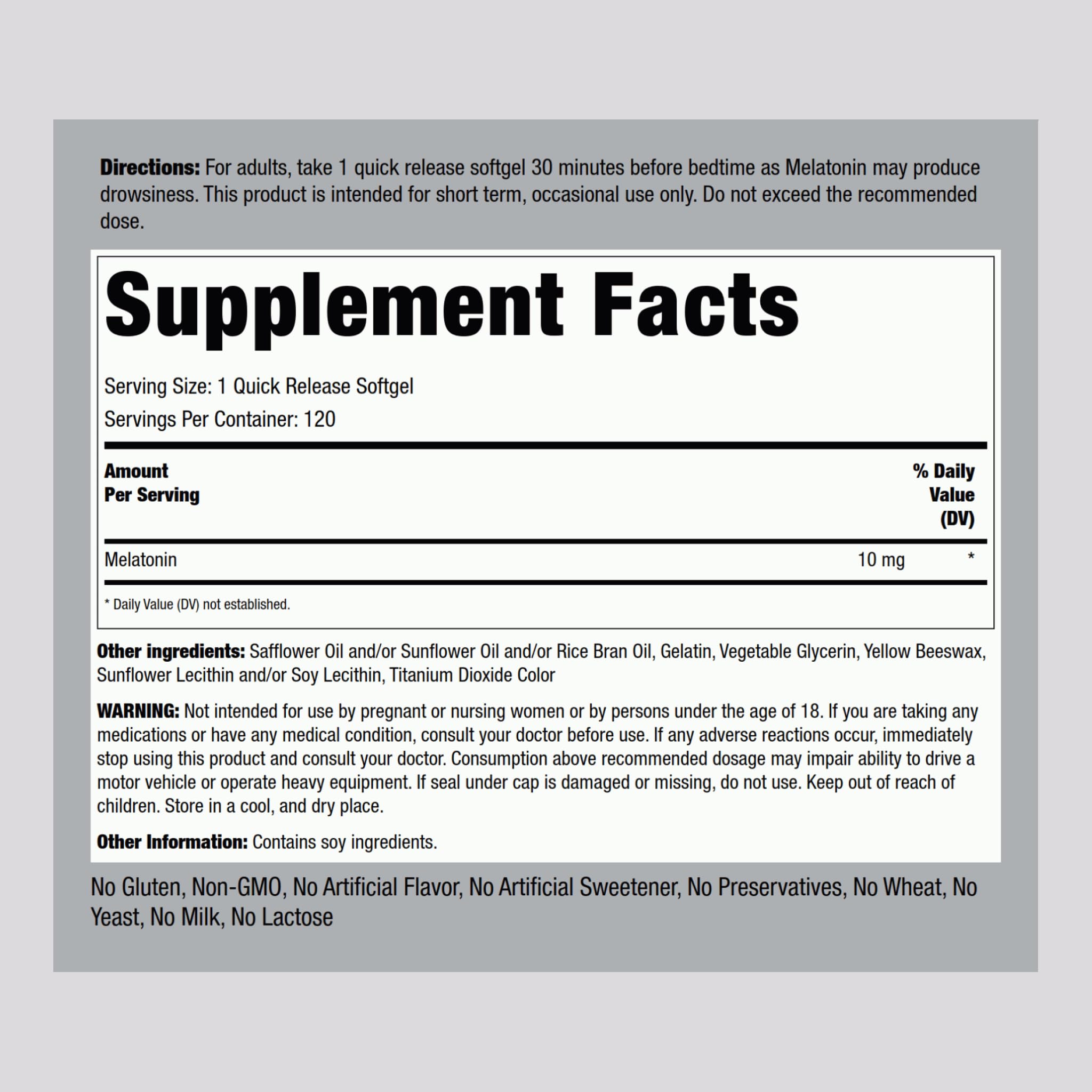 Piping Rock Melatonin 10mg | 120 Softgel Capsules — Amazon image 2