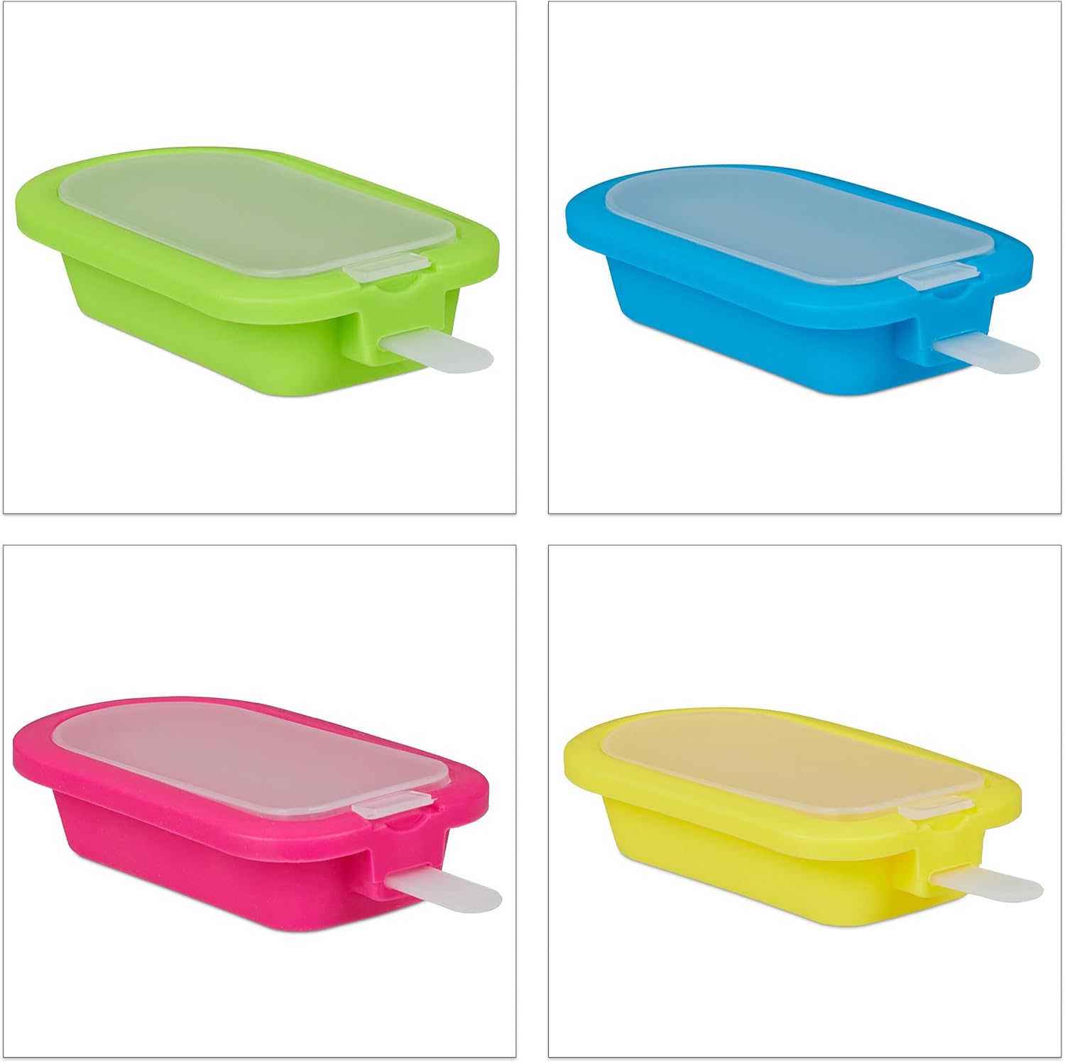 Ice Moulds Set of 8, Silicone Moulds for Ice Lolly Moulds, BPA-Free, Ice Lolly Moulds, Water Ice Moulds, Multicoloured