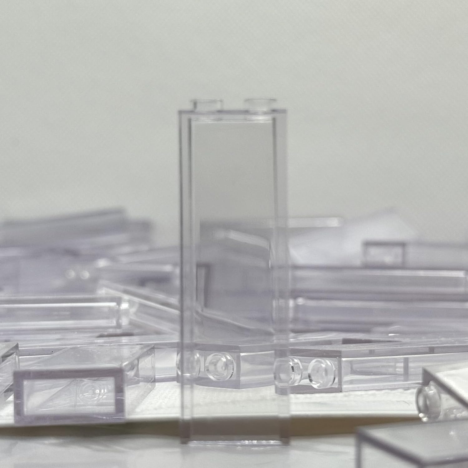 Classic 50PCS 46212 1x2x5 Bulk Bricks, Compatible with Lego, High-Tech 2454 Particle Assemble DIY MOC Components for Major Brands, Color:Trans Clear