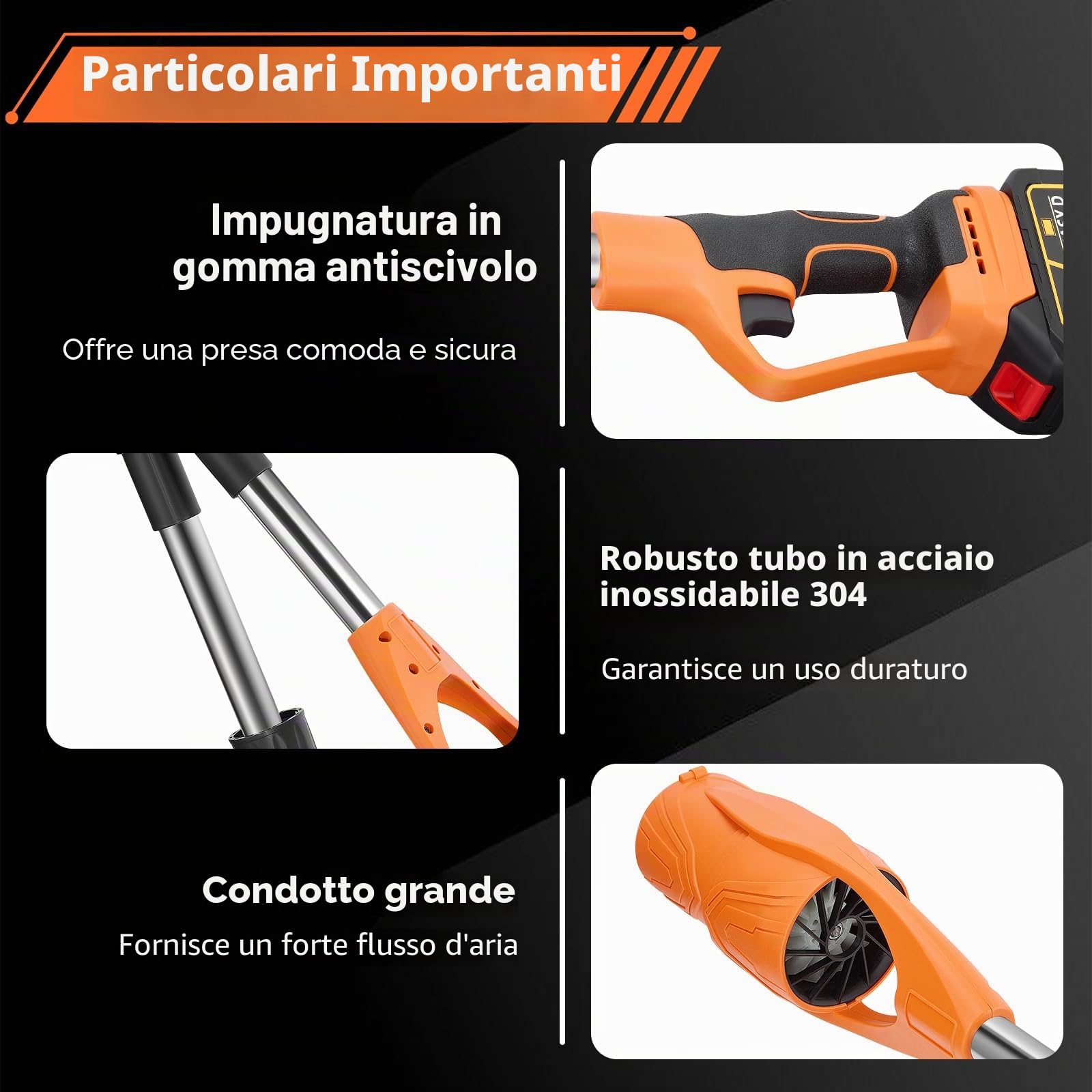 Soffiatore a Batteria,Soffiatore Foglie Elettrico, con Batteria da 2 batterie e Caricabatteria,24000 giri/min,per la cura del prato, patio cortile, auto, fogliame e erba