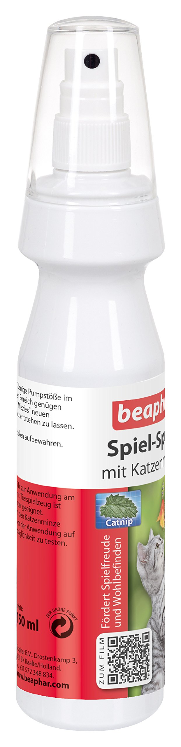 beaphar - Spray do zabawy z kocimiętką – dla kotów – wspomaga przyjemność z zabawy, dobre samopoczucie – szybsza akceptacja – 150 ml