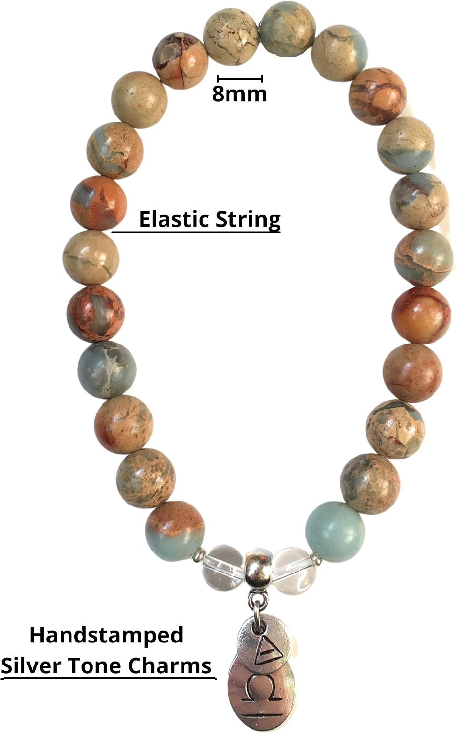 Libra Zodiac Bracelet Women with Moon Sign and Air Element Charms for Inner Peace