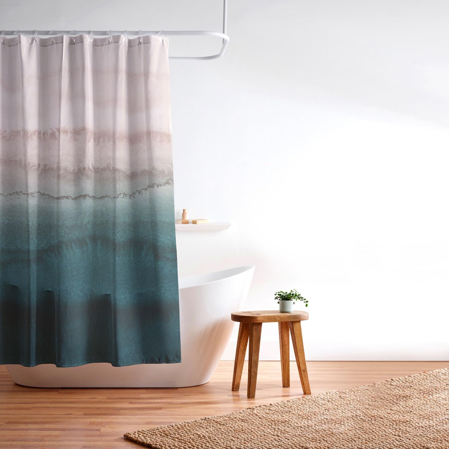 Society6 Shower Curtain - Bathroom Decor by Monika Strigel - Extra Long Fabric Shower Curtains for Bathroom, 71" x 74", Within The Tides Early Sun