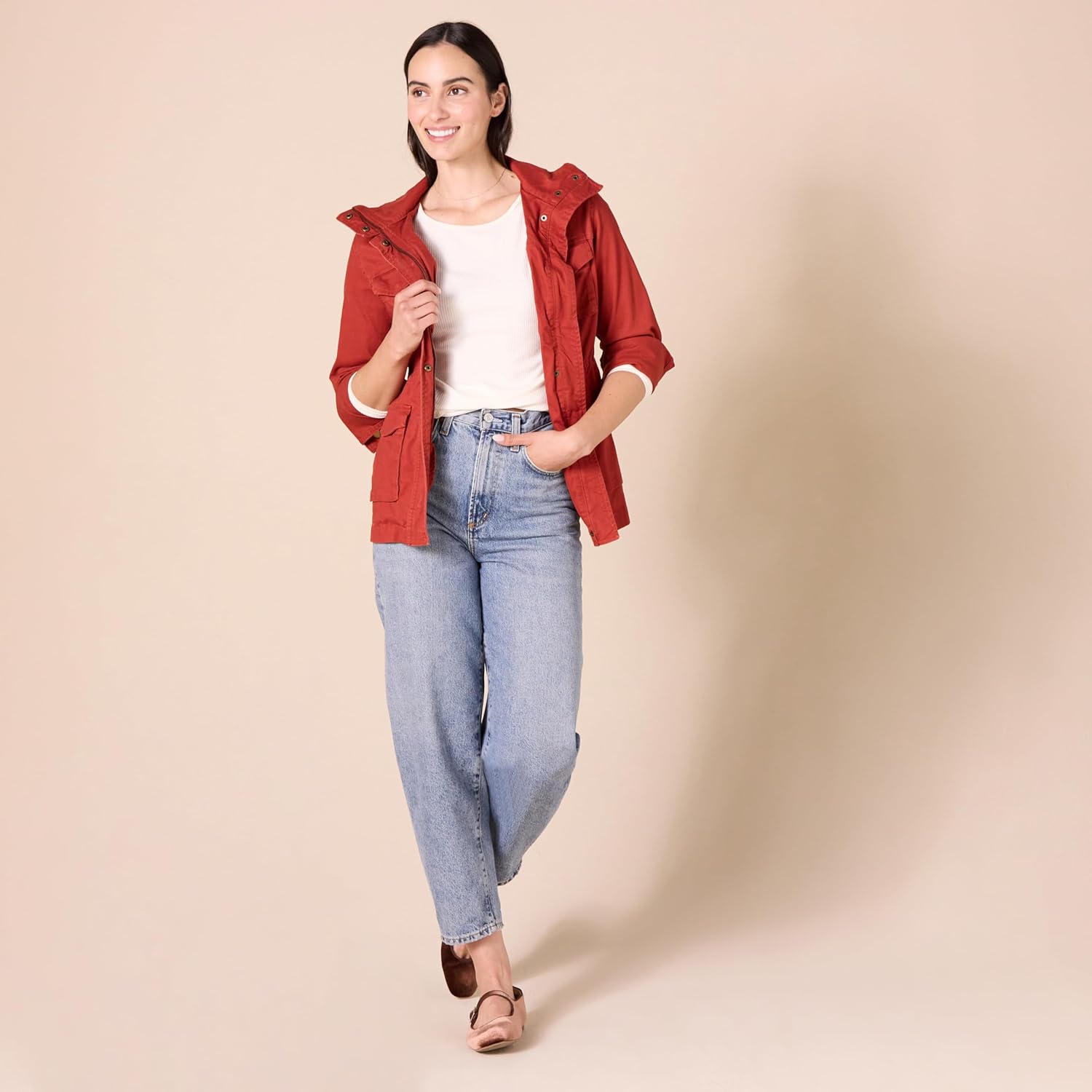 Amazon Essentials Women's Scoop Back Long Sleeve Slim-Fit Rib-Knit T-Shirt, Pack of 2 - Image 4