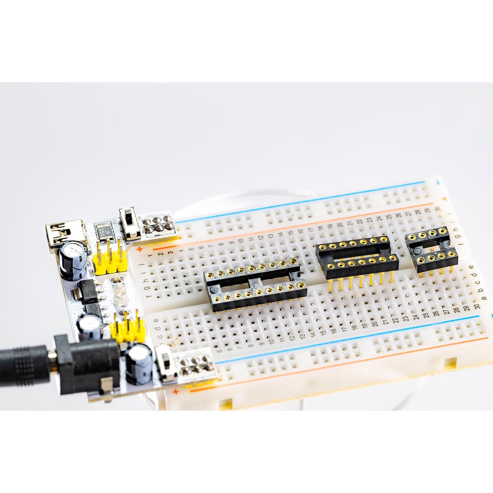 Breadboard Sockel QUARKZMAN DIP IC Sockel 24-Pin - 50 Stück 2.54mm Pitch Steckverbinder PCB Breadboard Adapter
