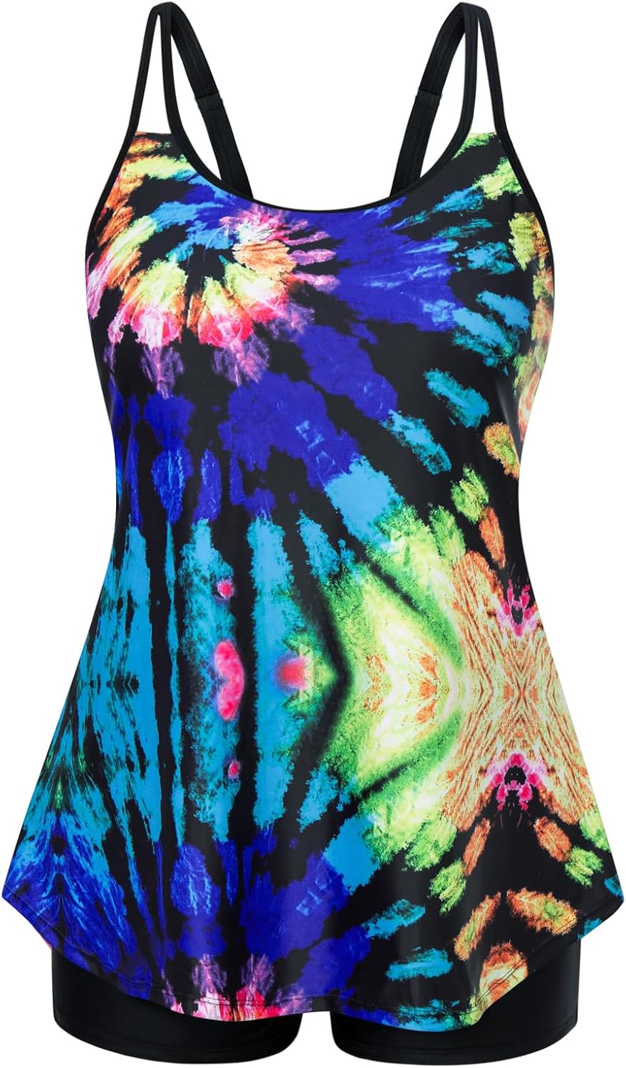 Hanna Nikole Womens Plus Size Tankini Swimsuit Two Piece Bathing Suits Flowy Swim Tops with Boy Shorts Hanna Nikole Womens Plus Size Tankini Swimsuit Two Piece Bathing Suits Flowy Swim Tops with Boy Shorts