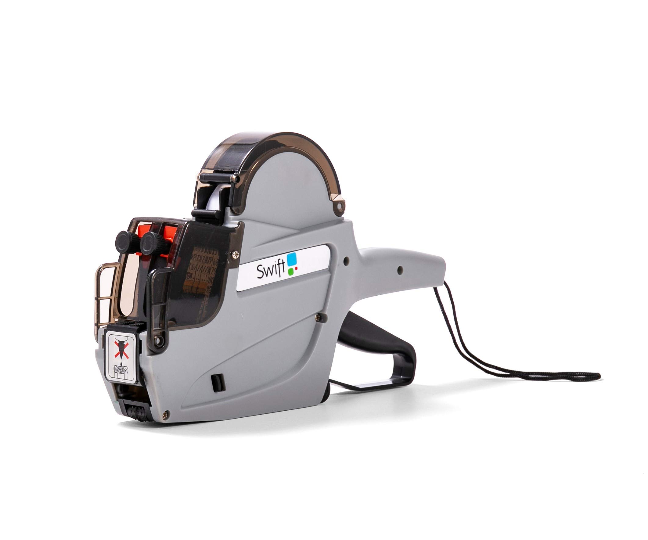 swift 2 Line Price Gun Kit - Includes 5,000 Labels (23 x 16mm) & Spare Ink Roller, Grey