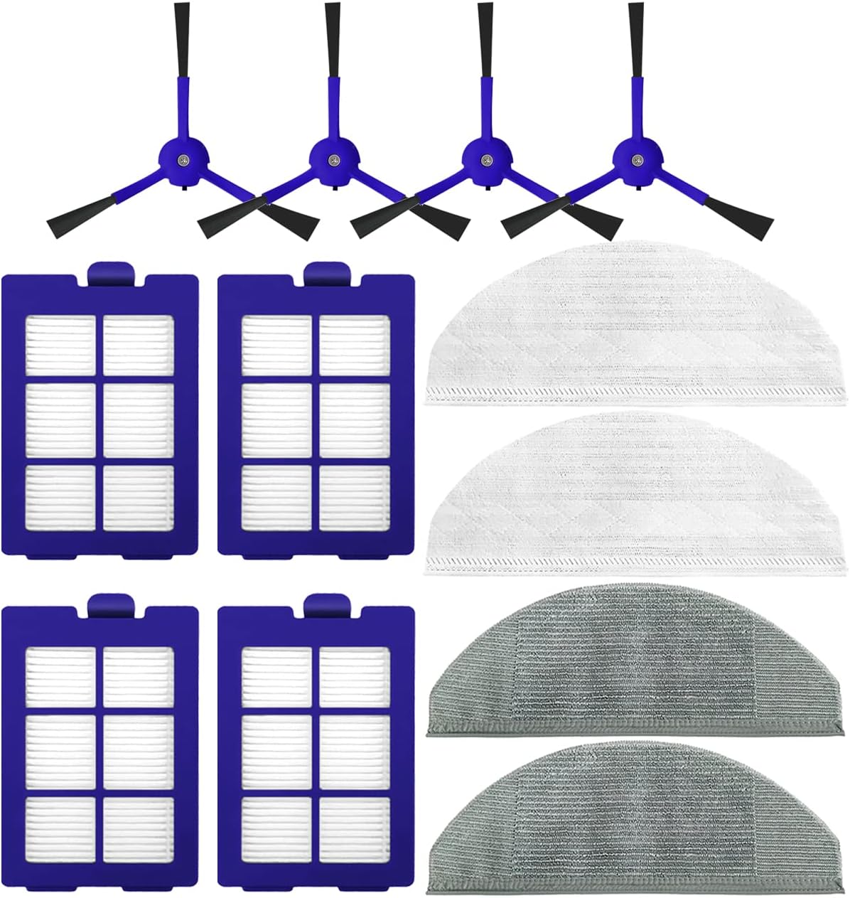 12Pcs Filter Wipes Side Brush Disposable Cloth for Eufy RoboVac X8 Hybrid Series Vacuum Cleaner Spare Parts