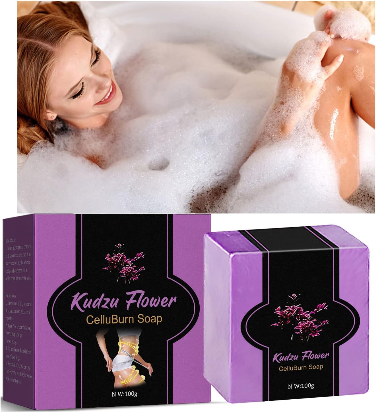 XIRUJNFD Svengani Japan Kudzu Flower Celluburn Soap, Anti Cellulite Firming Soap, Svengani Japan Kudzu Flower Celluber Soap (1Pcs)