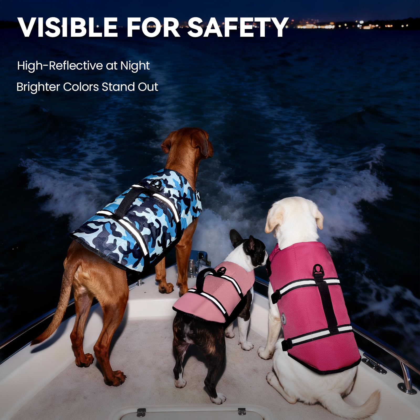 VIVAGLORY Rip Stop Dog Life Jacket, Buoyancy Aid with Handle, Buoyancy for Doggy, Dog Life Jacket for Swimming & Boating, XXS, Bright Orange — view 22
