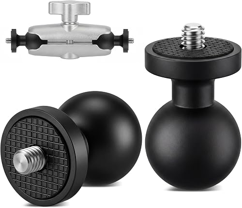 Tellegloww 2 Pcs 1" Ball Mount Adapter with 1/4"-20 Threaded Stud Ram Ball