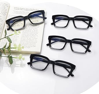 4 Pack Progressive Multifocus Reading Glasses for Women Stylish Blue Light Blocking Computer Readers