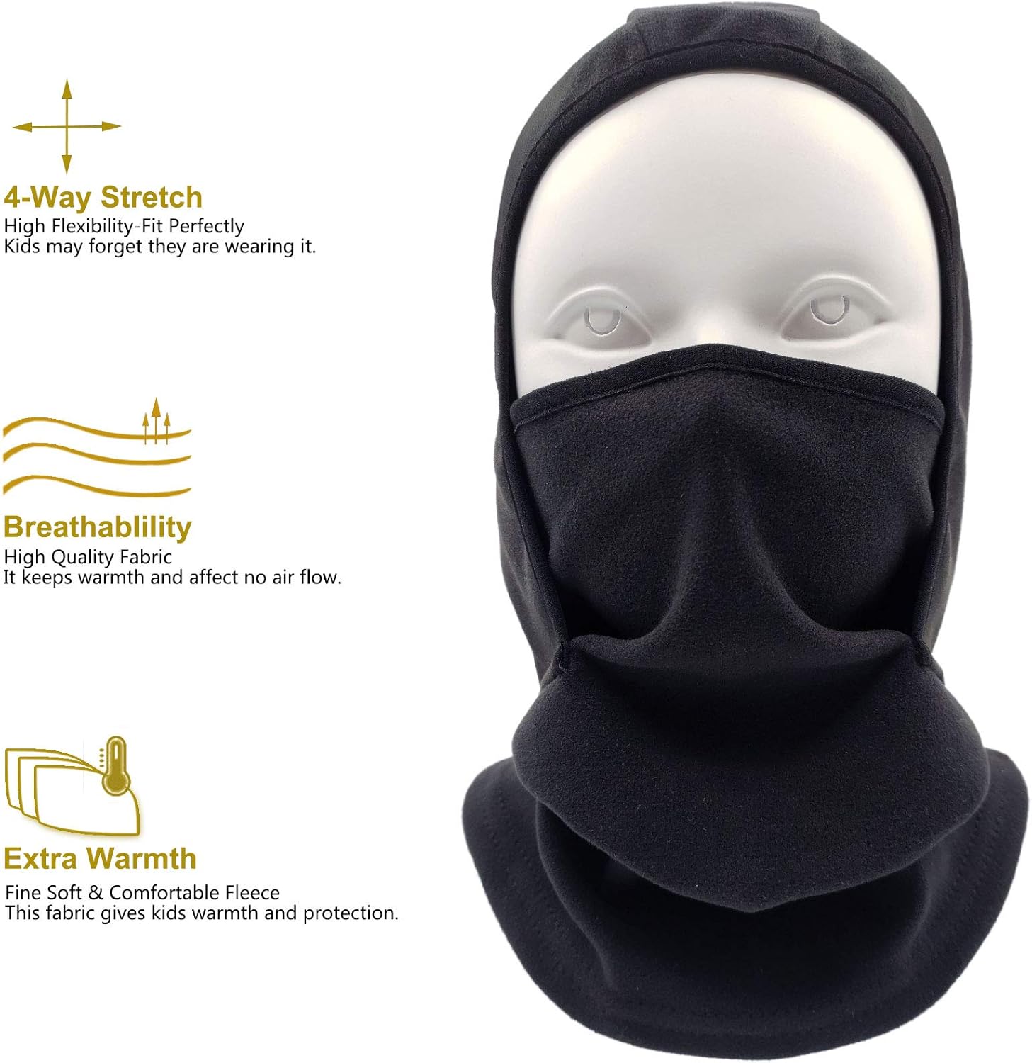 Kids Balaclava Ski Mask Windproof Fleece Neck Warmer Gaiter Winter Face Warmer for Cold Weather Boys Girls - Image 3