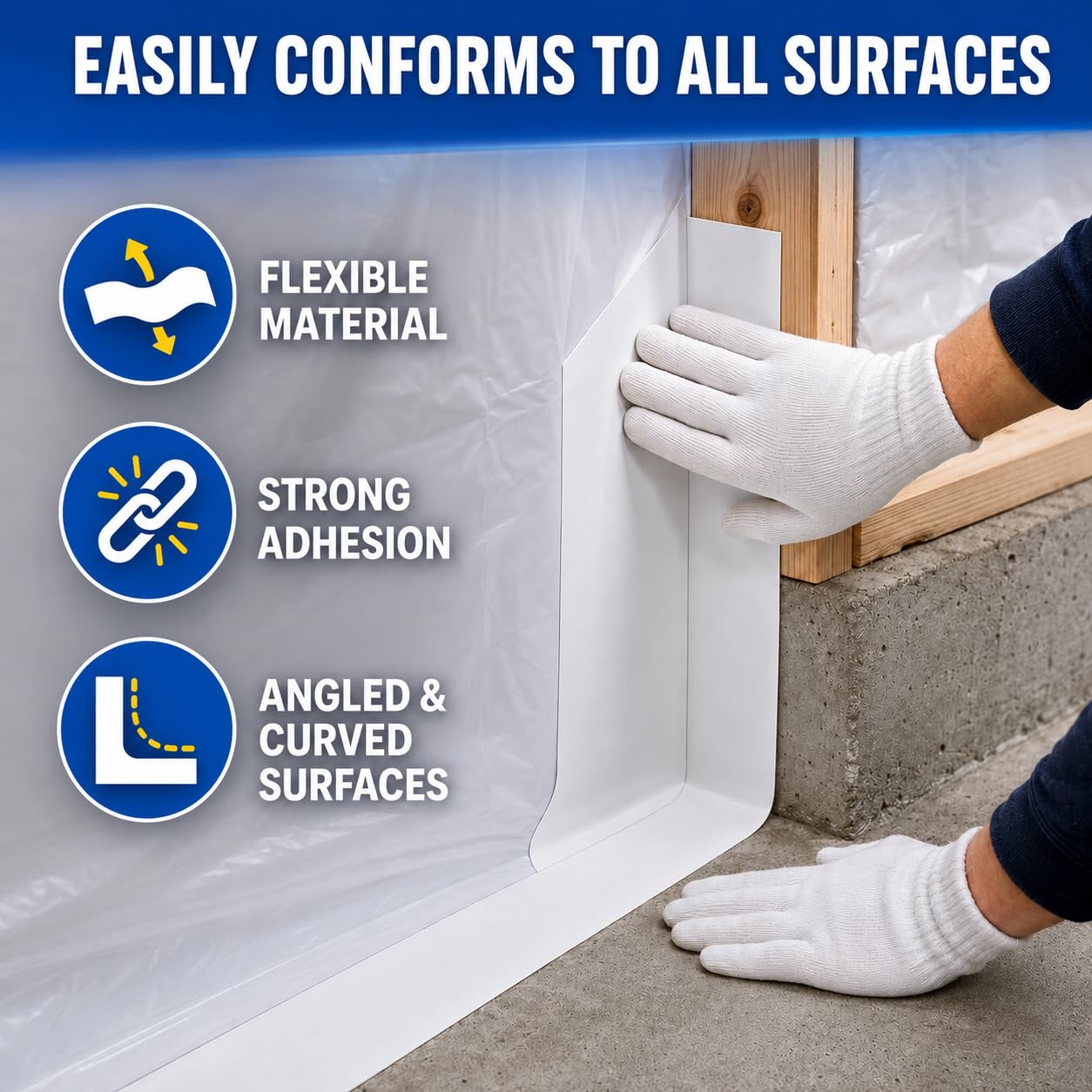 Paquete de 3 cintas de barrera de vapor blanca de 4 pulgadas x 180 pies: impermeable, a prueba de humedad y solución de sellado