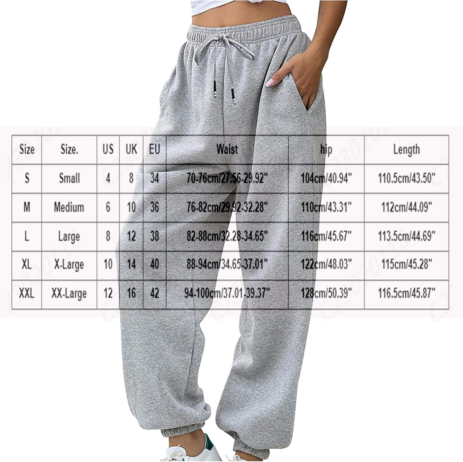 Womens Sweatpants High Waisted Drawstring Baggy Loose Comfy Workout Active Cinch Bottom Joggers Pants with Pockets - Image 7