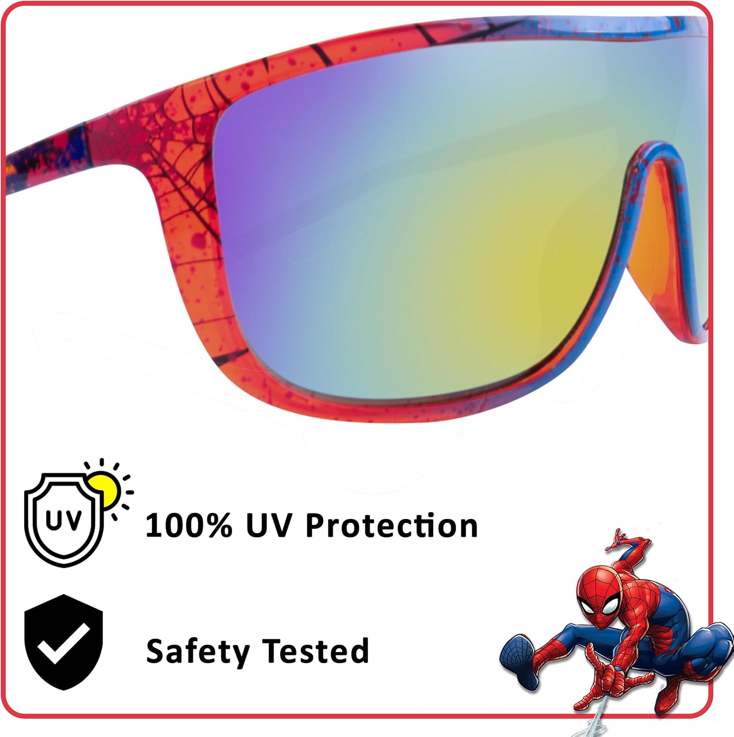 ARKAID Spider-Man Sunglasses for Kids | Marvel Shades | UV 400 | One Size Fits Most Kids
