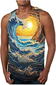 KOG Tank Top Herren Sport Tanktop Sommer Sportshirt Ärmelloses Tshirt Grafik T-Shirt Loose Fit Baumwolle Muskelshirt Teenager Shirts Lose Top Männer Fitness Tops Mode Motiv 2025 T-Shirts Tshirts
