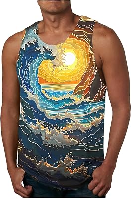 KOG Tank Top Herren Sport Tanktop Sommer Sportshirt Ärmelloses Tshirt Grafik T-Shirt Loose Fit Baumwolle Muskelshirt Teenager Shirts Lose Top Männer Fitness Tops Mode Motiv 2025 T-Shirts Tshirts