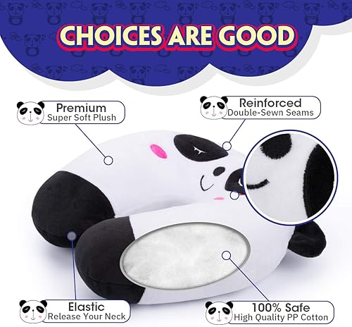 Miniatura 2 de H HOMEWINS Almohada de viaje para niños pequeños. Almohada de apoyo de cabeza de cuello suave, con un bonito animal, cómoda para cualquier posición