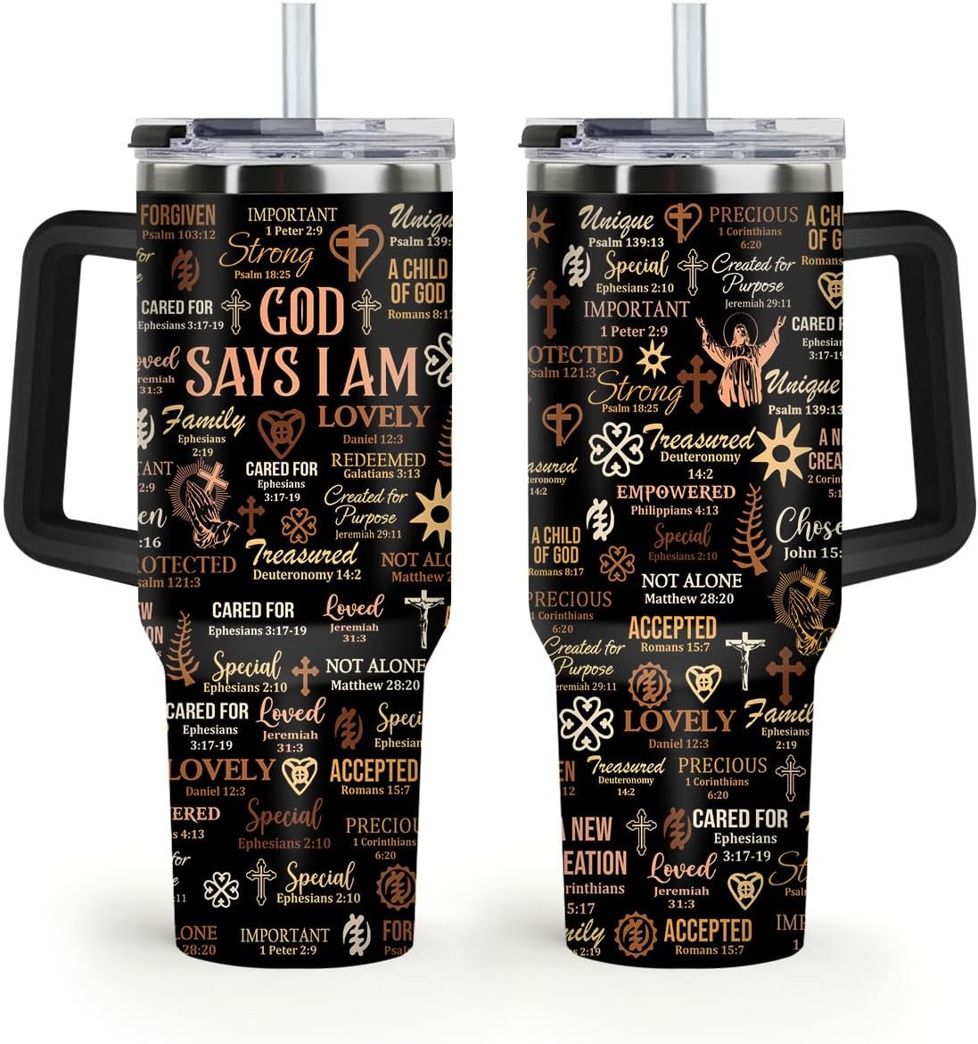 Sistabag - Coffee Tumbler For Black Women - Birthday, Mother's Day, Christmas Gifts For Women, Pride Tumbler For Woman (God Says I Am, 40 Oz)