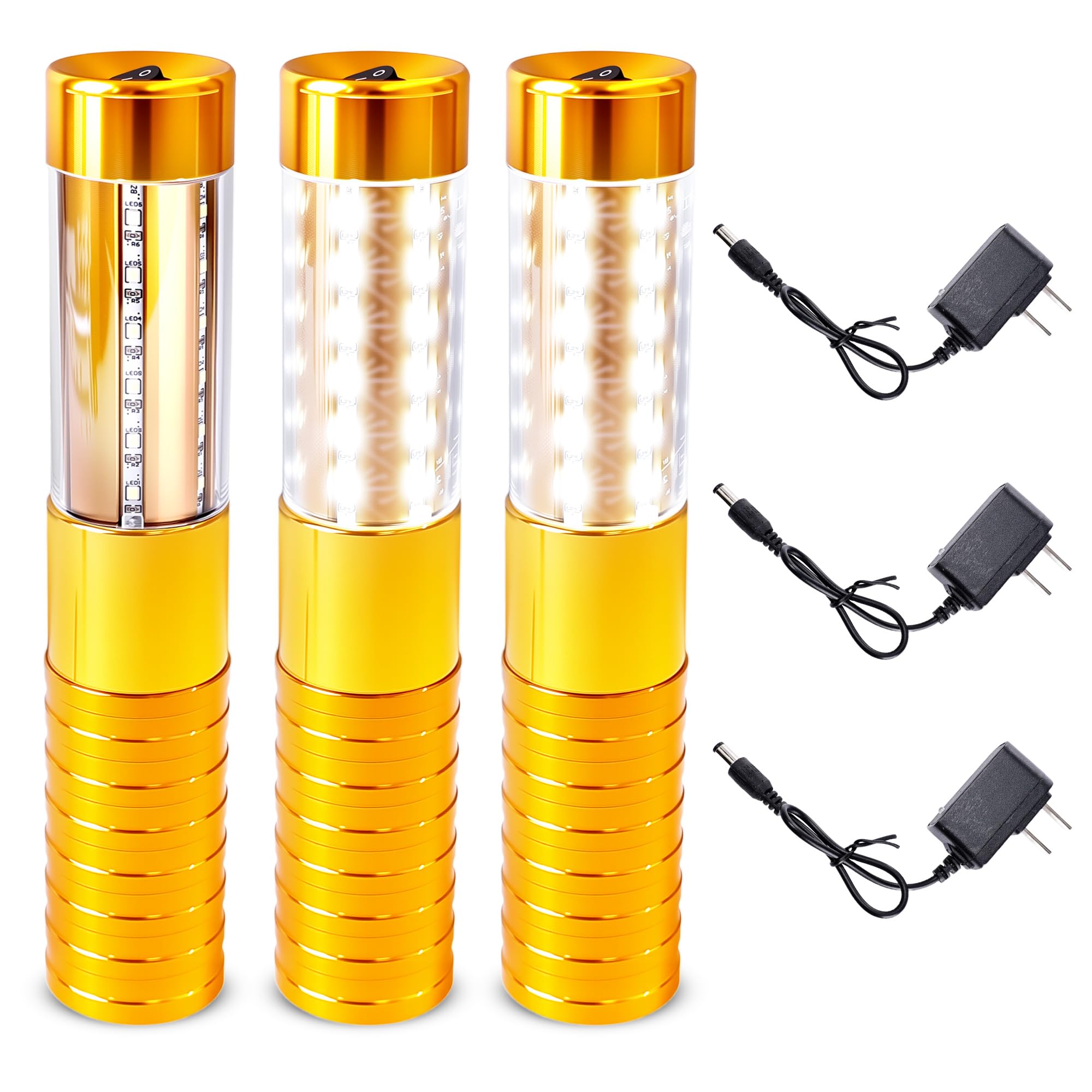 3 luces LED estroboscópicas de mano, recargables, para bar, club, cumpleaños, bodas, fiestas, conciertos, eventos, 3 unidades