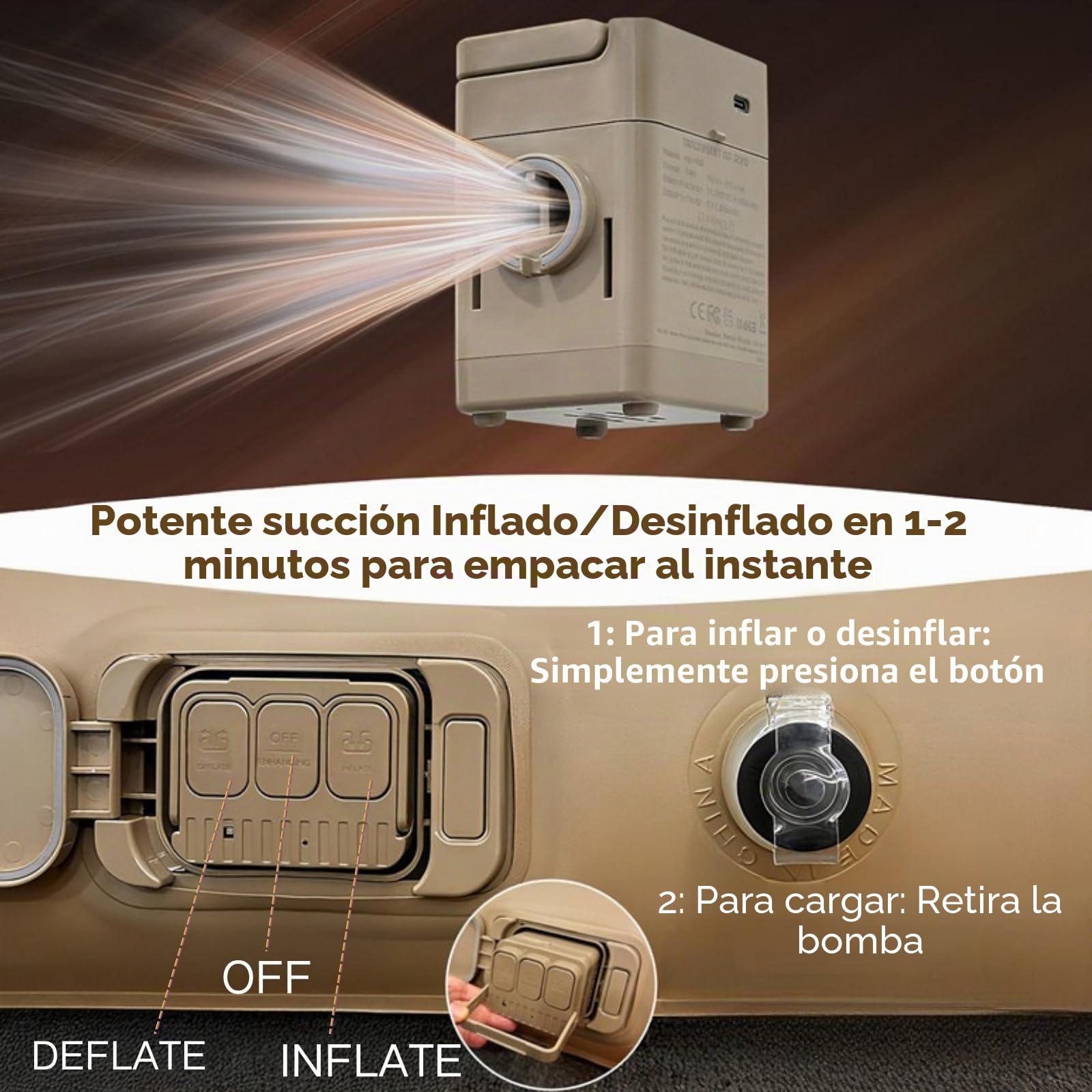 Luxchoice Colchón Hinchable Individual 200x100x20cm con Bomba Portátil USB | Colchón Inflable Individual, 500kg Max, Inflado Rápido en 2 Minutos, Superficie Fresca y Cómoda, para Camping e Invitados