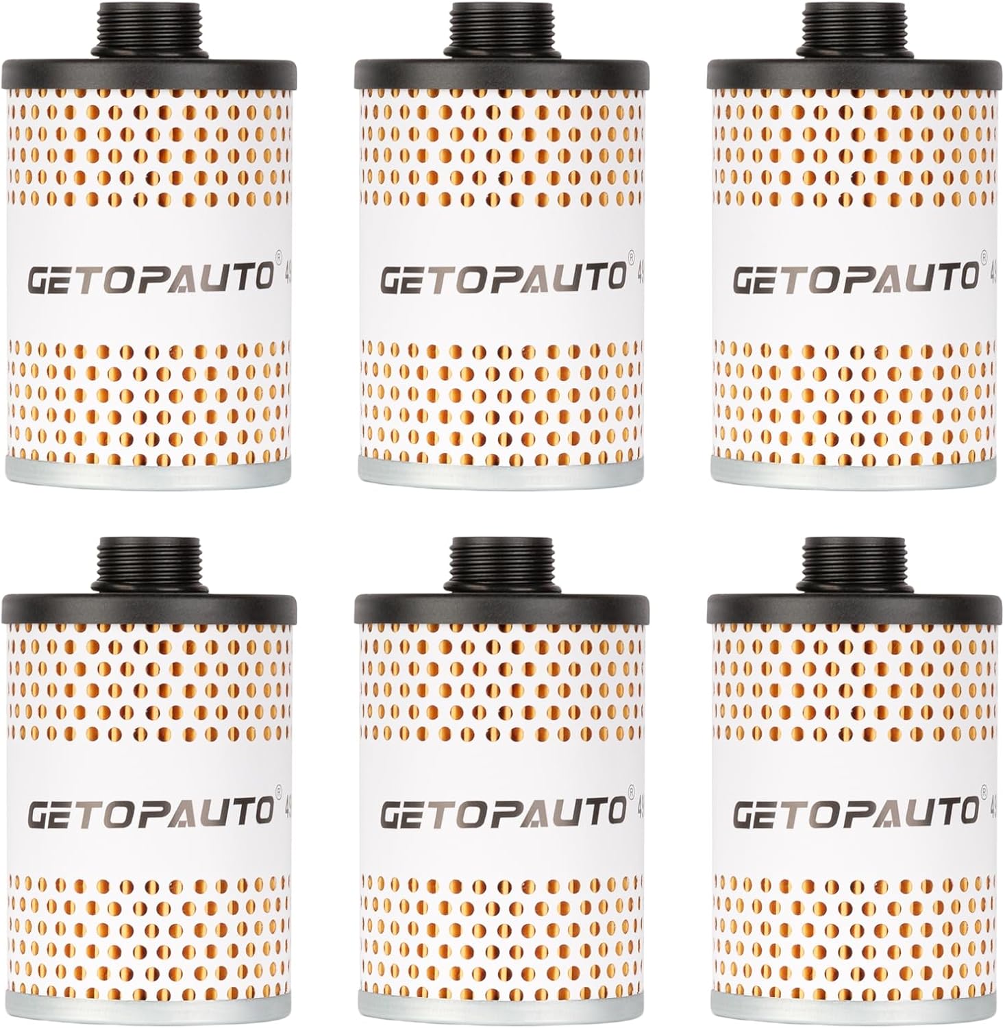 496-5 Fuel Tank Filter Element Compatible with Gasoline and Diesel Water Separate 30 Micron with Protective Sheet(set of 6)