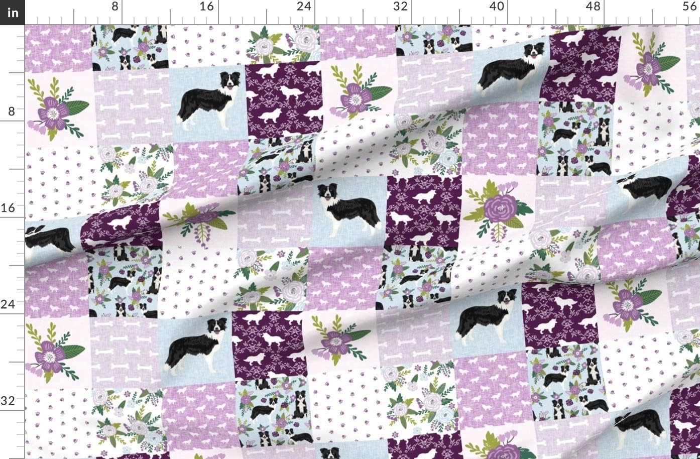 Spoonflower Fabric - Border Collie Pet Quilt Cheater Dog Breed Nursery Printed on Organic Cotton Sateen Fabric by The Yard - Sewing Quilting Apparel Home Decor