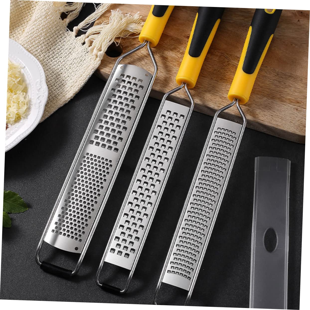 FELTECHELECTR 2pcs Stainless Steel Cheese Grater for Slicer Shredder Shred Carrots Non-slip Handle